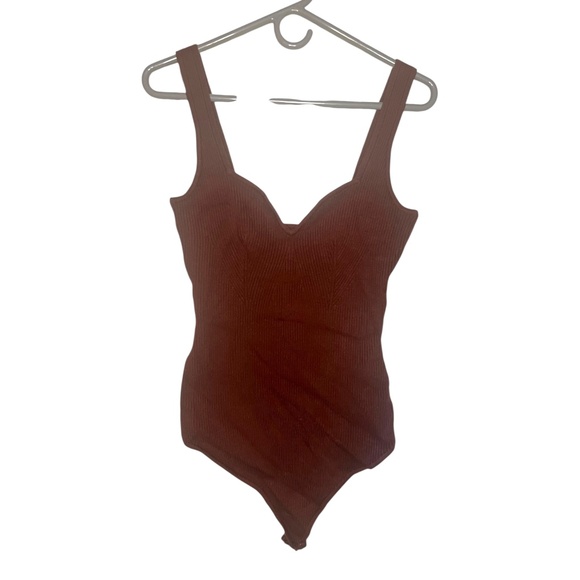 Abercrombie & Fitch Burnt Orange Ribbed Tank Bodysuit NWT XL - Picture 1 of 3